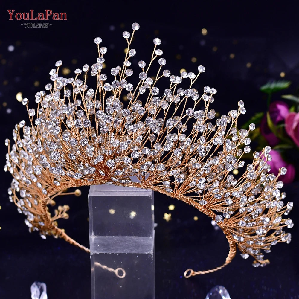 YouLaPan HP193P Wedding Headwear Necklace Earrings Jewelry Set Bride Headbands Rhinestone Headpiece Bridal Tiaras and Crowns