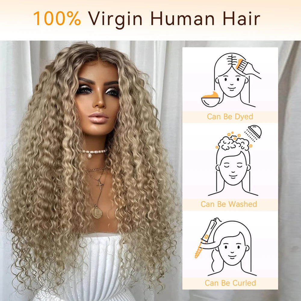 Moonlass 260 Density Pearlescent Twilight 100% Virgin Hair Wig Kinky Curly 5x5 Glueless Wig Effortless Morning Routine Wigs