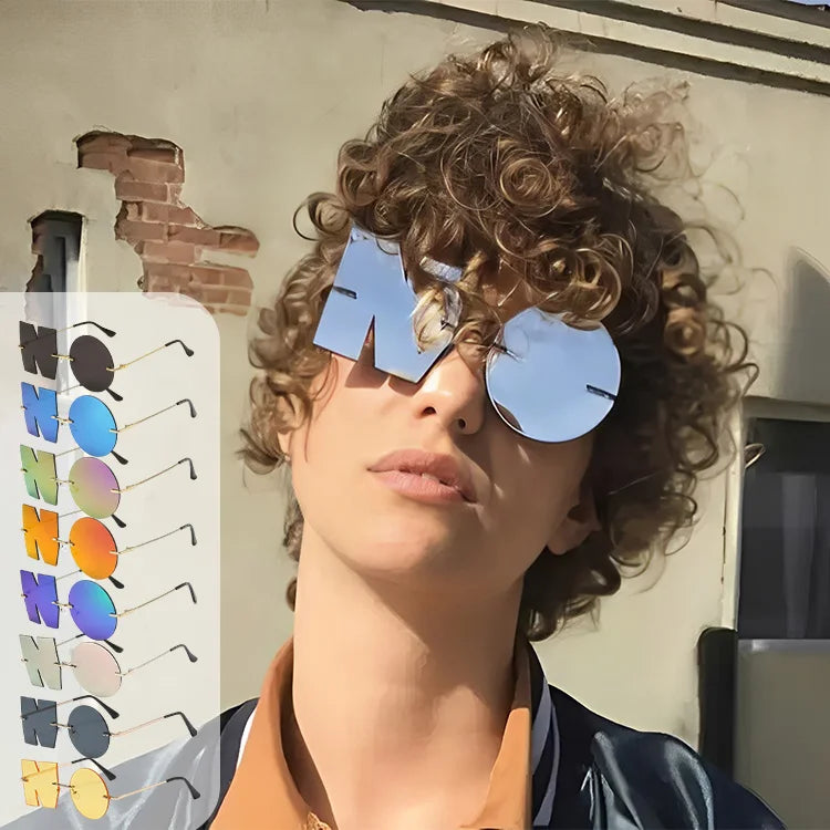 Metal Alloy Sunglasses Alien Glasses Colorful Lenses — Multicolor | KIMLUD