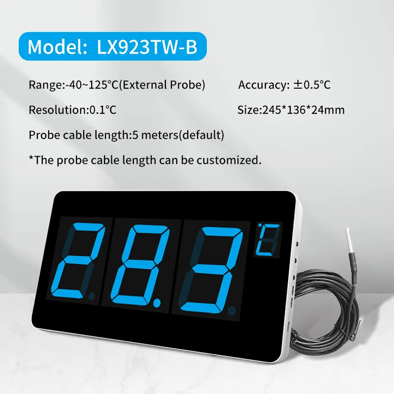 Digital Thermometer Pool and Home For Sauna Room  With Temperature Sensor 3m Wire Meter