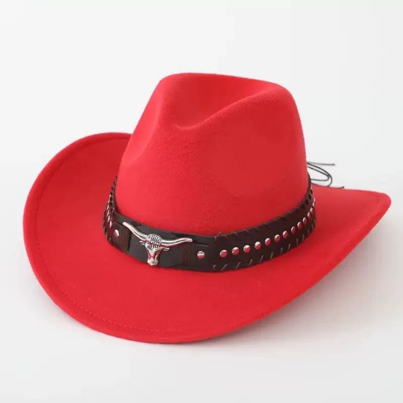 Felt Western Cowboy Hat With Bullhead Rivets — Sand | KIMLUD
