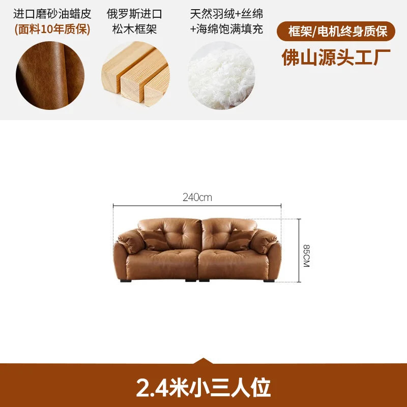 Electric Leather Loveseat Sofa Bed — Brown | KIMLUD