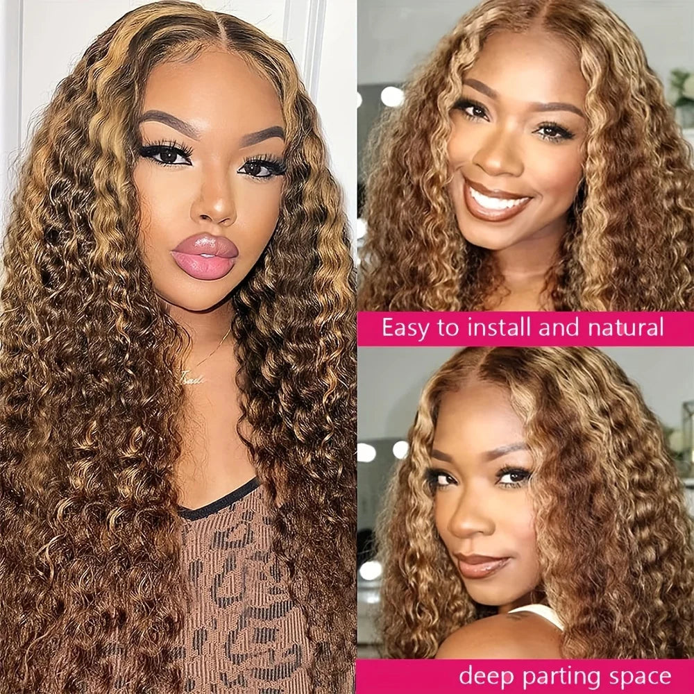 Lace Front Wig – Deep Wave – Remy Human Hair – Ombre | KIMLUD