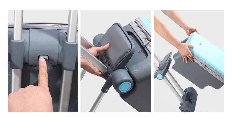 Waterproof ABS Carry-On Luggage For Kids Travel Companion With Multi-Function Design — Sky-Blue | KIMLUD