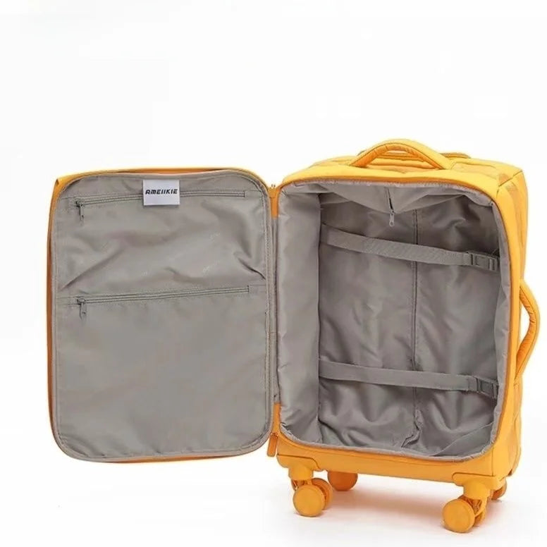Superlight Ox Cloth Bagging Car 20inch Che-in Baggage Silent Universal Wheel Lightweight Travelling Suitcase for Men An...