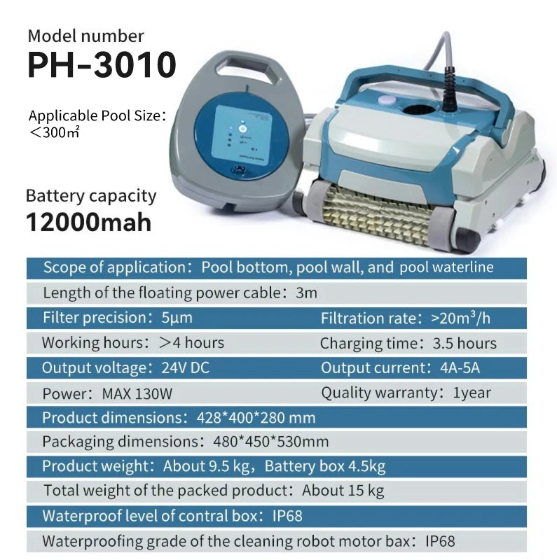 automatic robot pool cleaner smart cordless robotic vacuum  pool cleaner