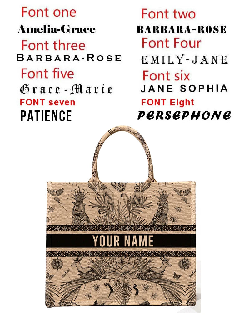 Personalized Tote Bag Canvas Printed — Natural | KIMLUD