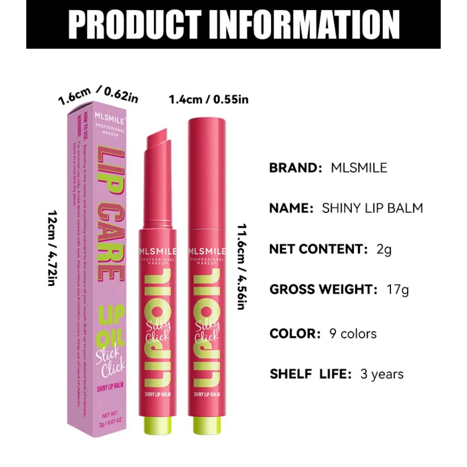 MLSMILE Multicolor Silky Lipstick Hydrating Lip Balm Long Lasting Mirror Gloss Oil Nourishing Radiant Press