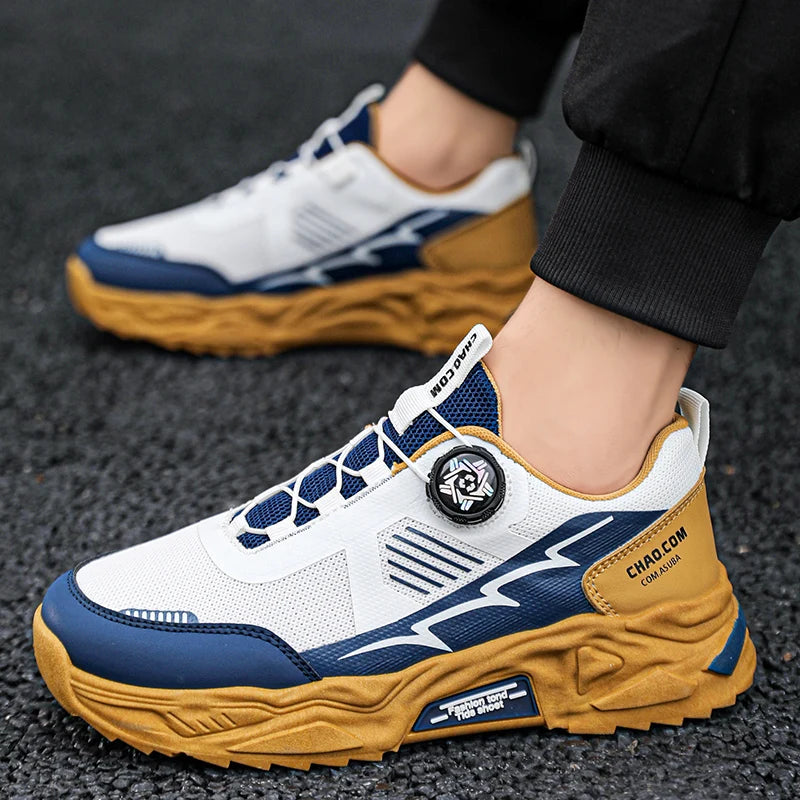 Breathable Korean Sneakers Rotating Laces — Black | KIMLUD