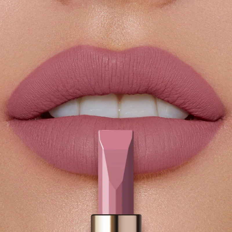 Velvet Smooth Matte Lipsticks, Waterproof Non-stick Cup Lasting Make-up Moisturizing Solid Lipstick