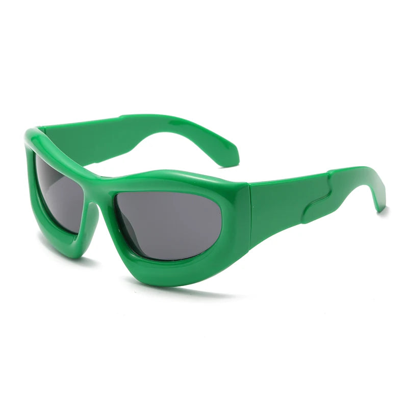 Acetate Sunglasses Large Frame Punk Style — Black | KIMLUD