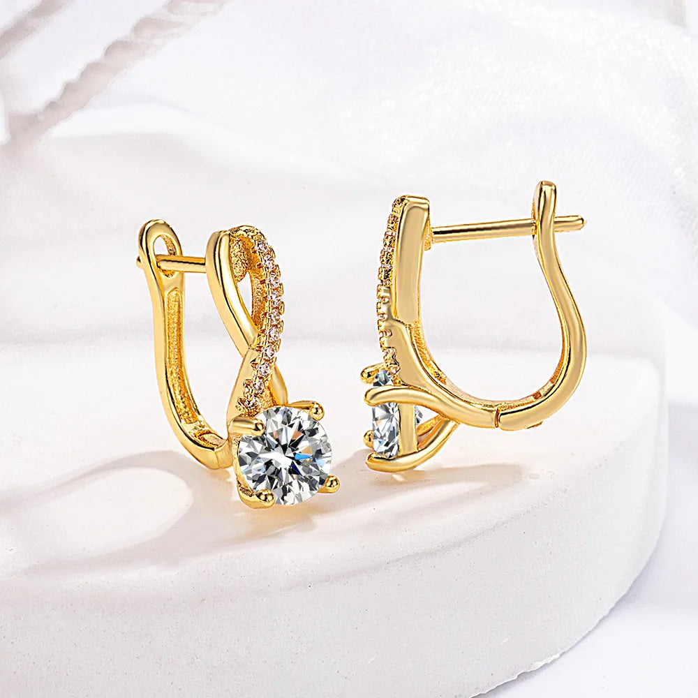 Moissanite Drop Earrings Timeless Shine — Silver | KIMLUD