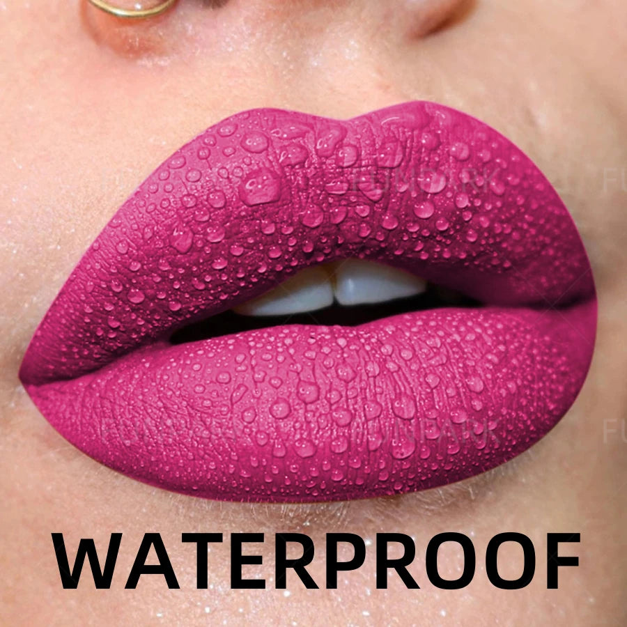 Matte Lipstick Long-Lasting Waterproof High-Pigment Velvet — Rose Red | KIMLUD