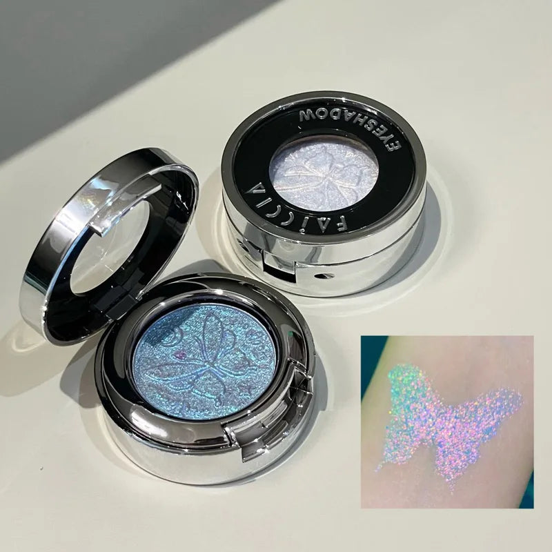 Eyeshadow – 3D Butterfly Embossing – Pearlescent Texture – Blue Purple | KIMLUD