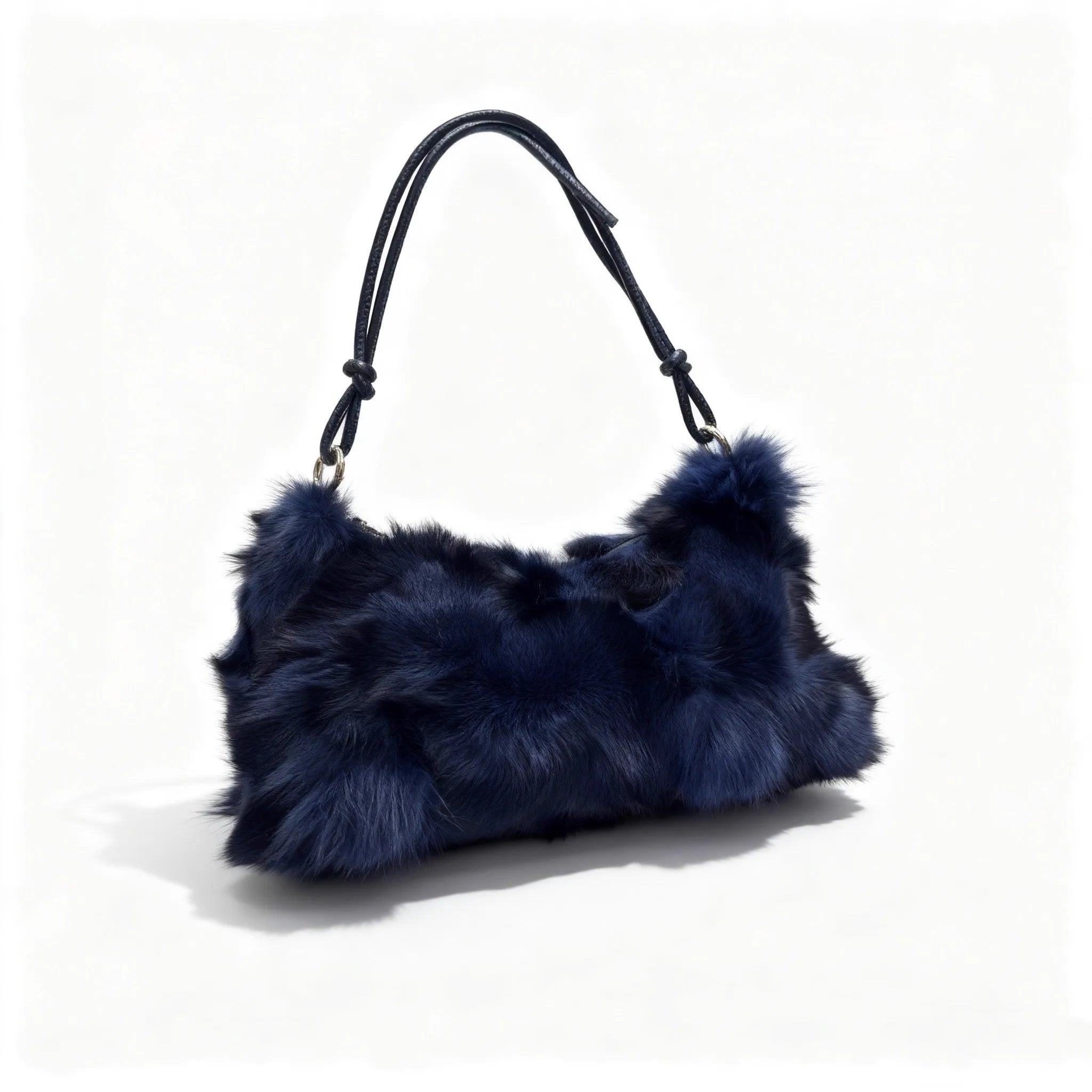 Winter Fox Fur Bag Women's  Bag Fashion  Handbag Ladies Bags Purses Women Shoulder Bag Real Silver Fox Fur Messenger Bags
