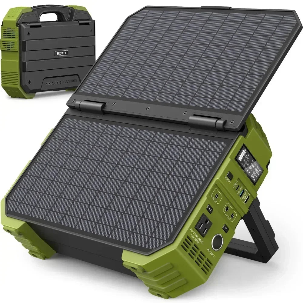 Portable Power Station 614.4Wh Battery Pack with 600W (1200W Surge) AC Outlets Solar Battery Generator for Outdoor Camping RV