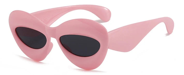 Acetate Cat Eye Sunglasses Y2K Lip Gradient — Yellow Blue Gradient | KIMLUD