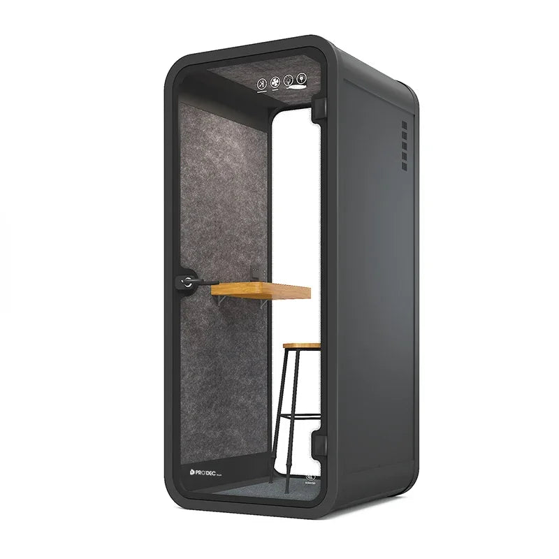 Video Conference Privacy Booth – Movable Soundproof – Aluminum Frame | KIMLUD