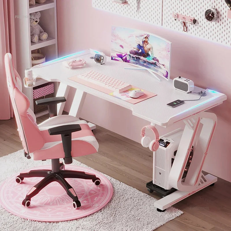 Minimalist Carbon Fiber Computer Desks for Bedroom Single Desktop Gaming Desk Nordic Office Furniture Home Study Reading Desk H