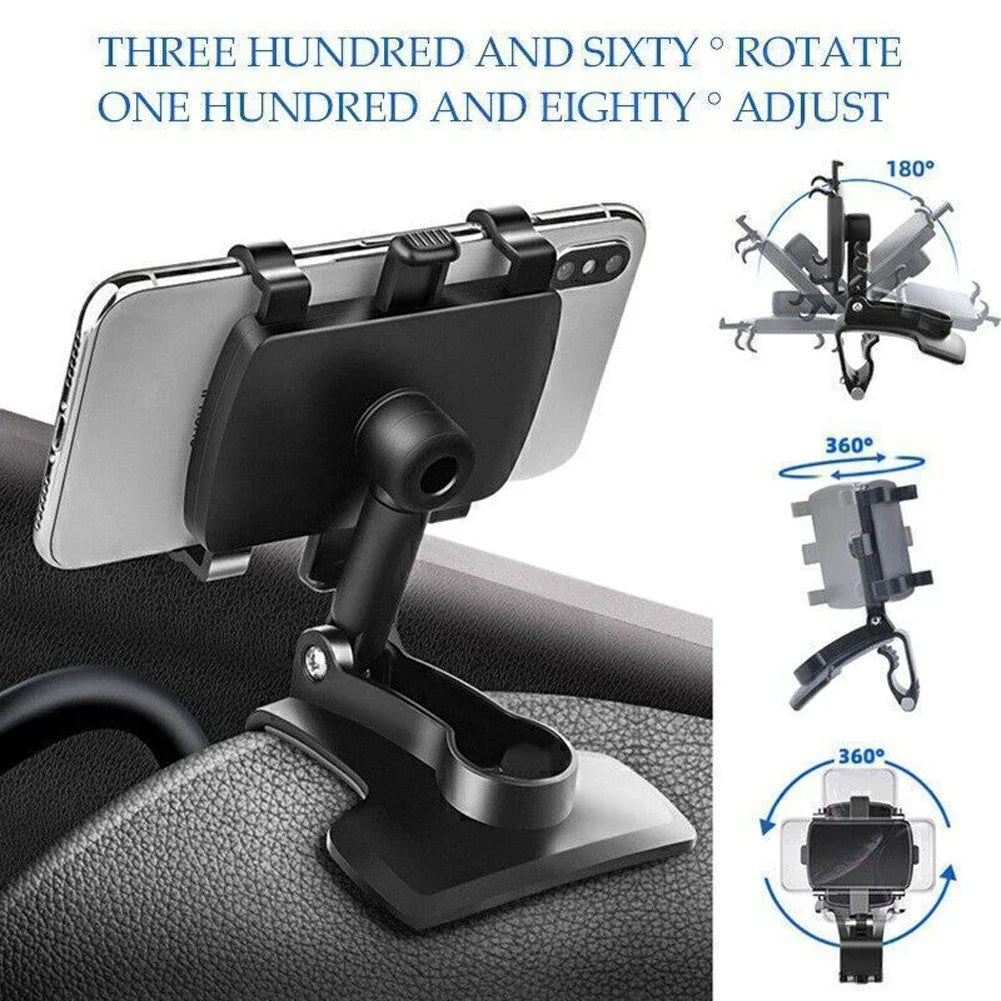 360 Degree Rotation Car Phone Holder Stand Universal Car Dashboard Clip Mount GPS Bracket For iPhone Samsung Xiaomi Huawei Phone