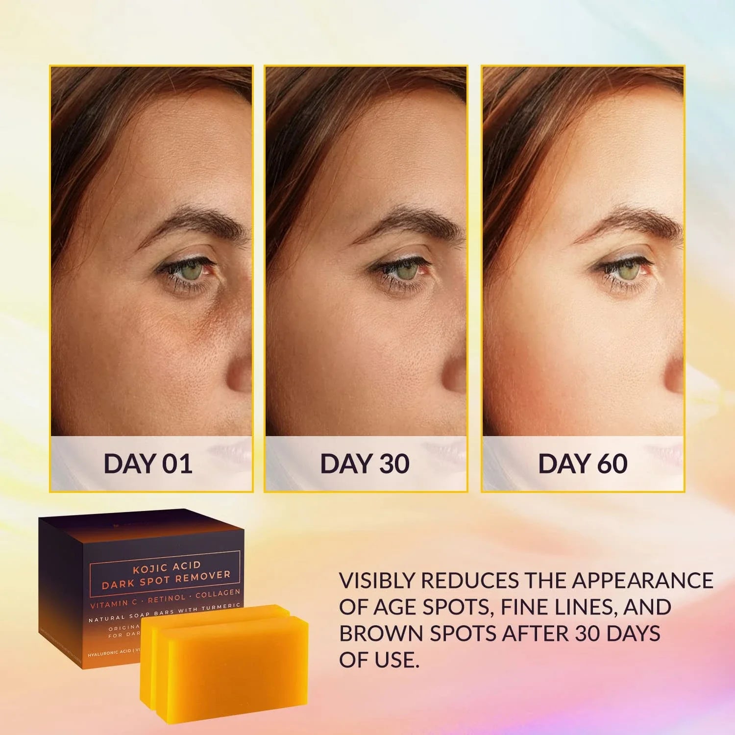 Kojic Acid Facial Soap Brightening — Golden Amber | KIMLUD