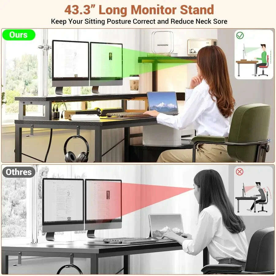 gaming-desk-with-led-strip-amp-power-outlet-59inch-reversible-computer-desk-with-monitor-stand-amp-storage-shelves-home-officekimludkimlud-35571188