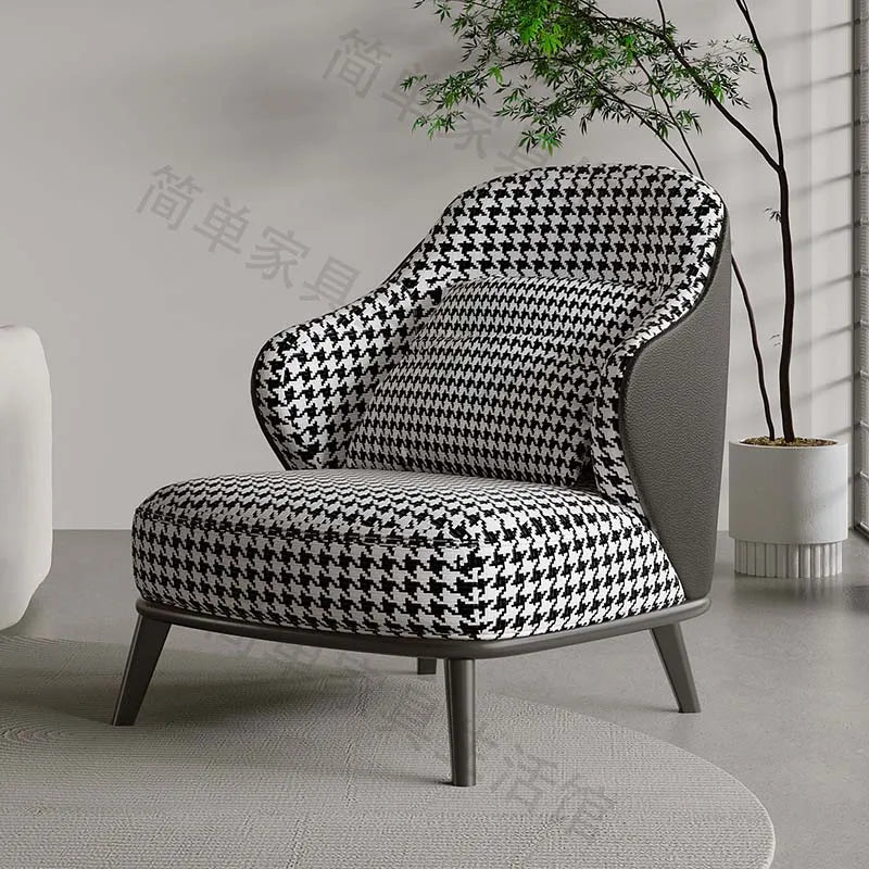 Velvet Nordic Lounge Chair With Cloud Cushion — Ivory | KIMLUD