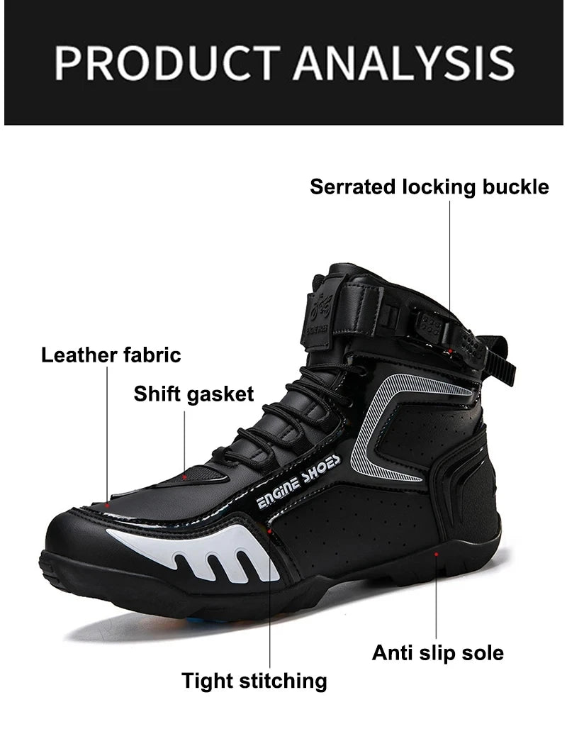 Motorcycle Boots Men Breathable Anti Slip Motorbike Cycling Ankle Length Shoes Man Motorcycle Riding Boots Motos Sports Boot