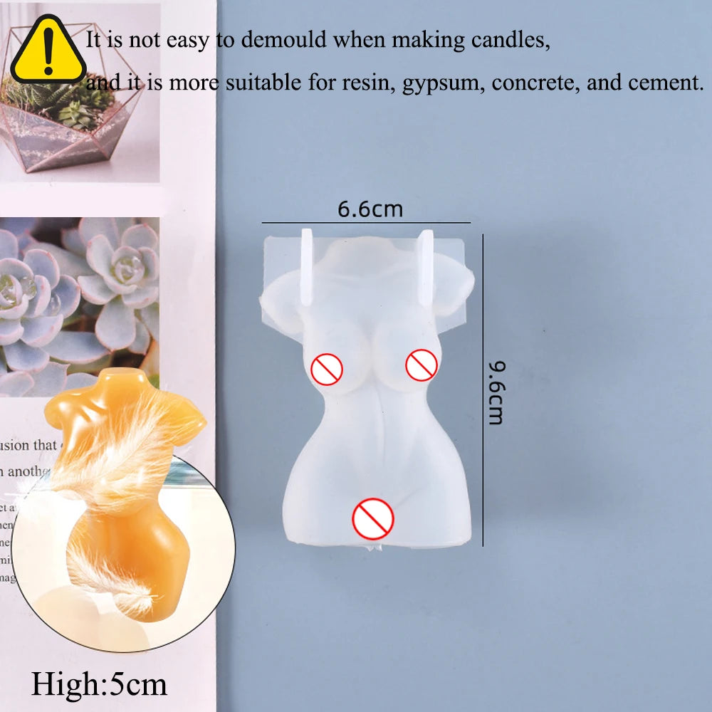 KIMLUD, 3D Body Silicone Candle Mold DIY Creative Men Women Human Plaster Epoxy Resin Aromath Soap Molds Art Craft Home Decoration, KIMLUD Womens Clothes