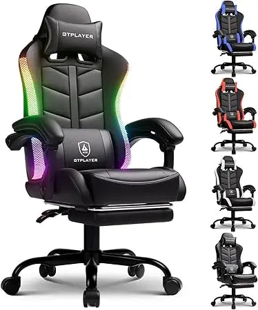 KIMLUD, gtplayer rgb gaming chair with footrest, computer gaming chair with led lights for adults, height adjustable pc gamer chair with, KIMLUD Womens Clothes