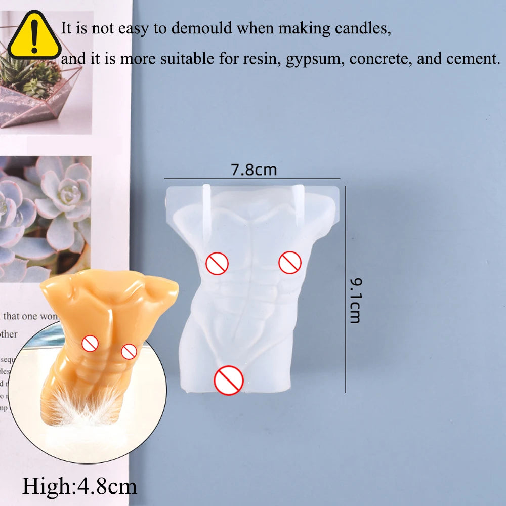 KIMLUD, 3D Body Silicone Candle Mold DIY Creative Men Women Human Plaster Epoxy Resin Aromath Soap Molds Art Craft Home Decoration, KIMLUD Womens Clothes