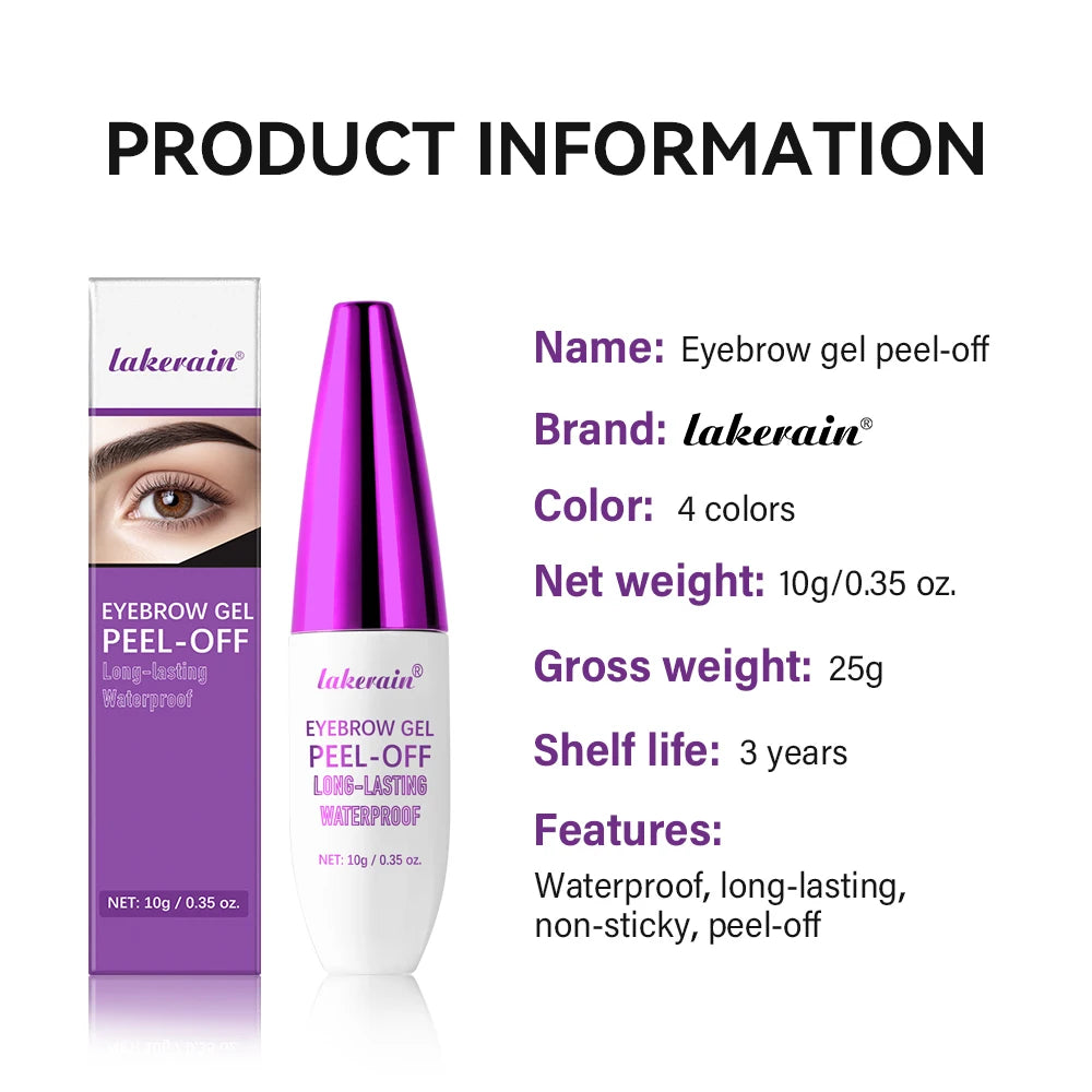 4Color Eyebrow gel Tint  peel-off waterproof Tattoo Brow Tint Smudge-Proof Sweat Resistant Waterproof non-sticky Cosmetics