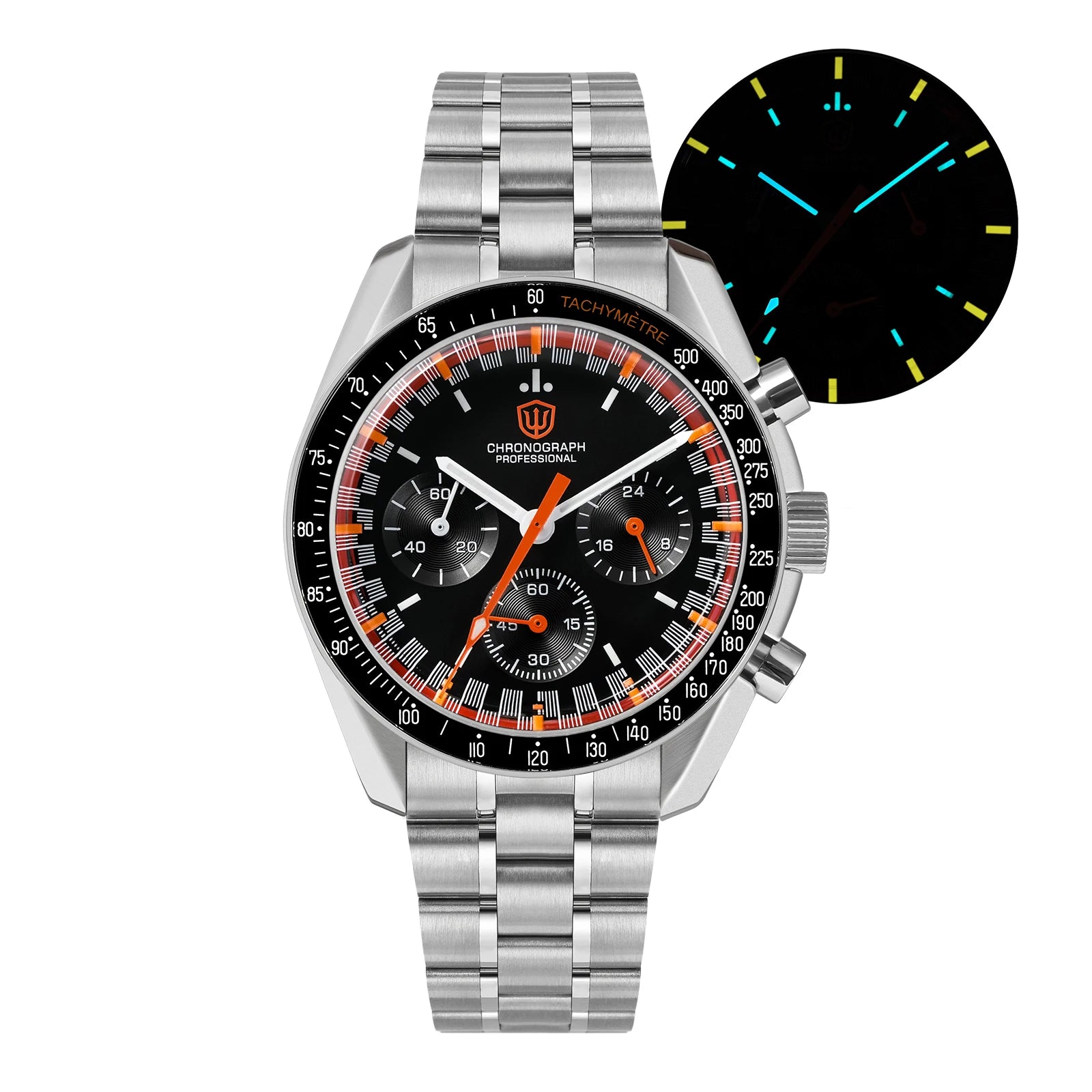 Watchdives WD1863 Quartz Watch VK63 Chronograph Movement Bubble Sapphire Crystal 10Bar Waterproof Luminous 39mm Vintage Watches