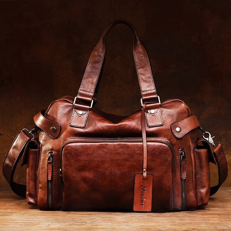 Vintage Genuine Leather Suitcases — Vegetable-Tanned | KIMLUD