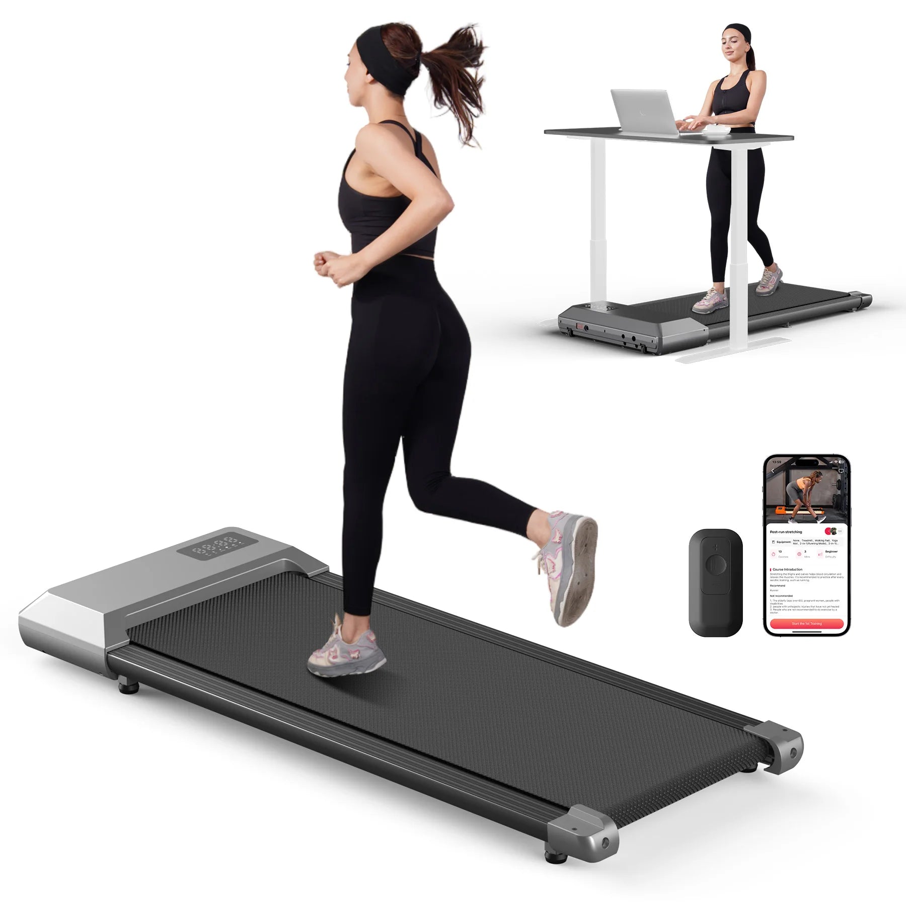 2-in-1 Treadmill Steel Frame 2.5HP Home Use Walking Running Exercise — Black | KIMLUD