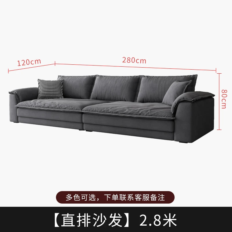 Nordic Minimalist L-Shaped Sectional Sofa Cloud Cushions — Charcoal Gray | KIMLUD
