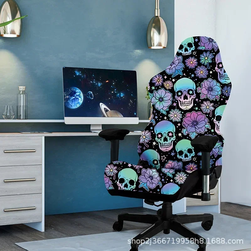 One-Piece Stretch Gaming Chair Cover Brilliant Green Light Chair Cover High Elasticity for Office Gaming Chairs Home Decoration