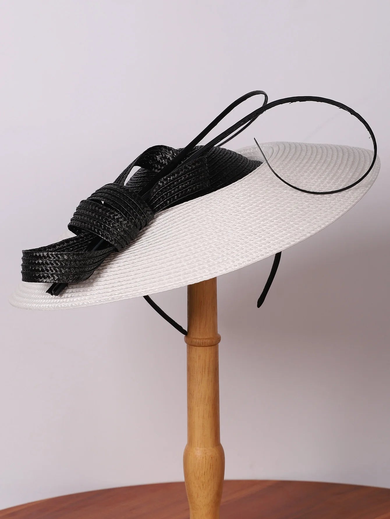 FS Fascinators Black White Weddings Pillbox Hat For Women Church Hat Sraw Fedora Black Wide Ladies Dress Kentucky Derby Hats