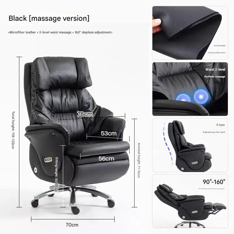 Genuine Leather Executive Office Chair — Brown | KIMLUD
