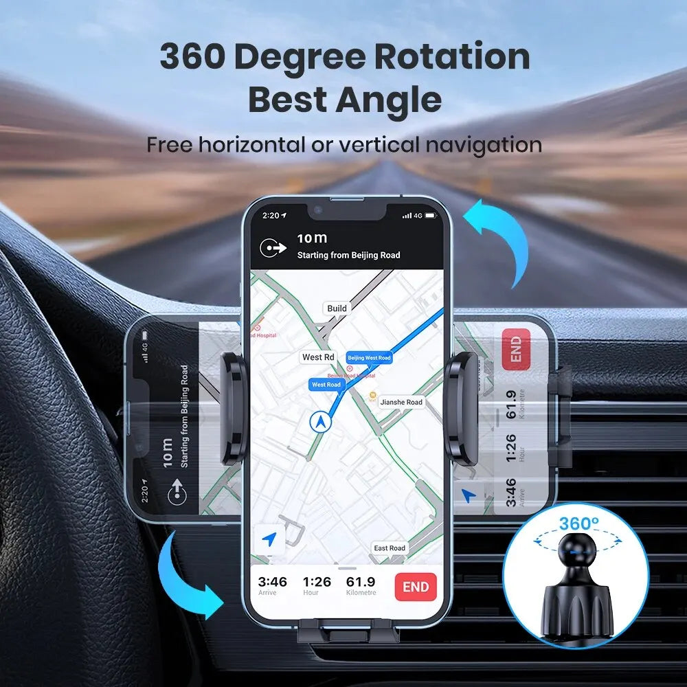 Car Phone Holder Mount – Air Vent Clip – Universal – Black | KIMLUD