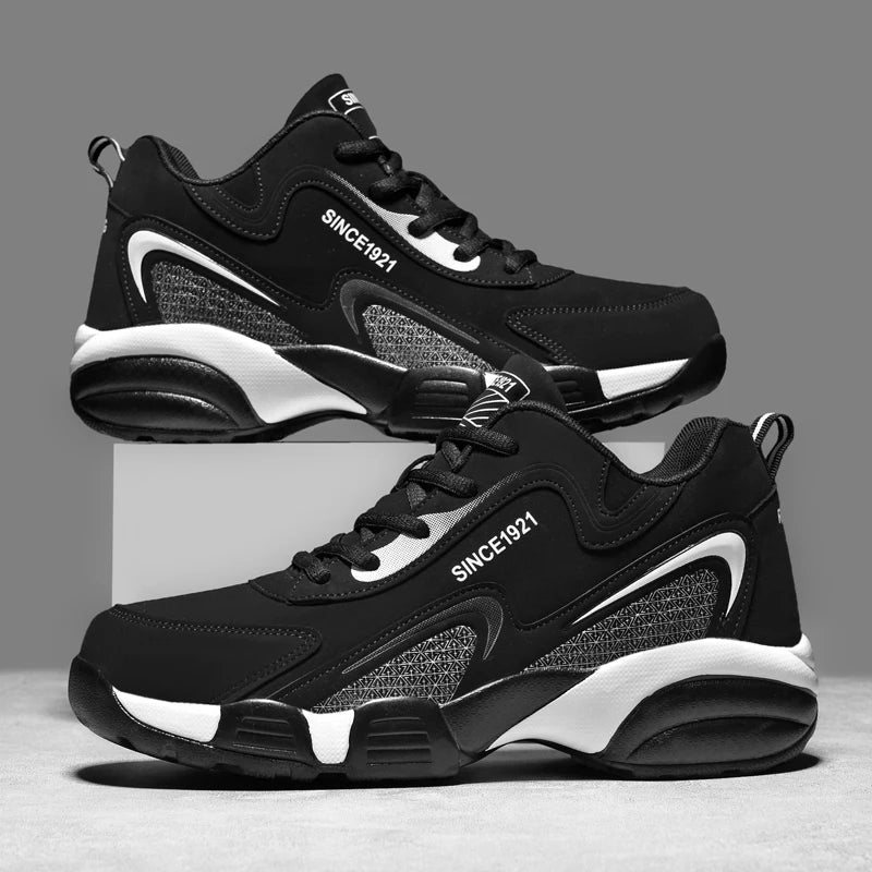 QZHSMY New Casual Thick Bottom Men's Sports Shoes Anti-Slippery Waterproof Male Sneakers Outdoor Walking Jogging Athletic Shoes