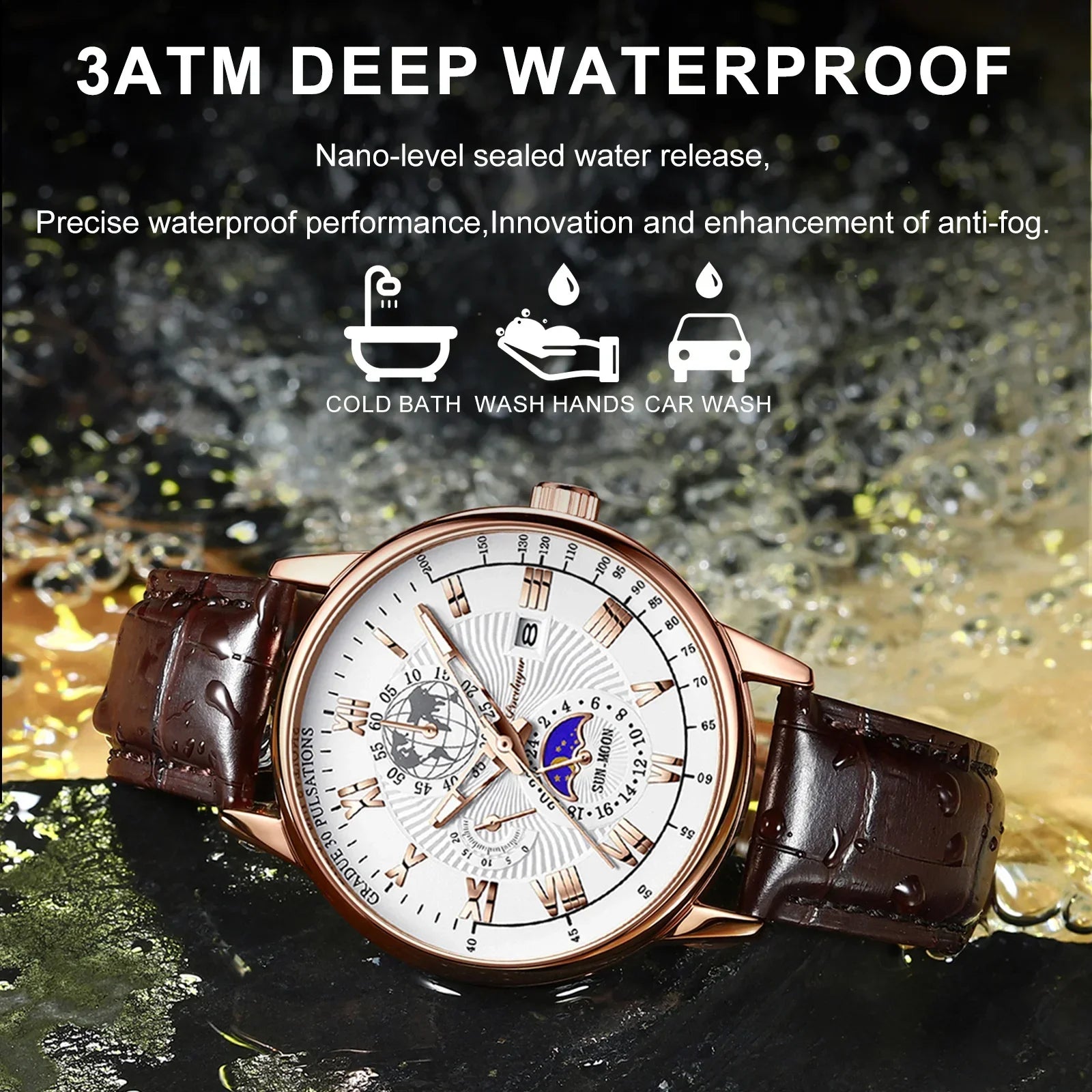 Fashion Luxury Wristwatch For Men Luminous Chronograph Date Man Watch Leather Men's Quartz Watches Sports Male Clock
