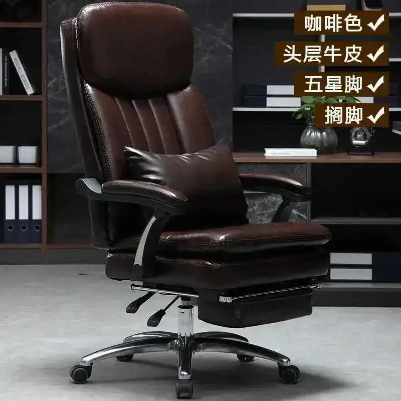 Executive Seat Office Chair Leather Study Wheels Modern Hand Relax Armchairs Library Fashion Cadeira Presidente Office Furniture