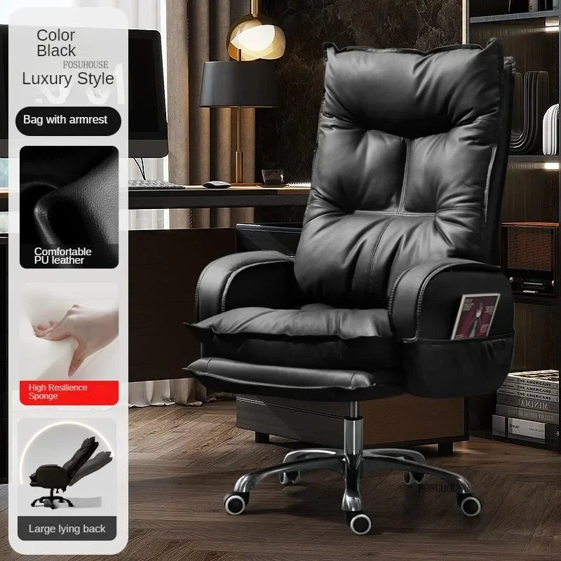 Modern Designer Armchairs Lazy Rolling Leather Office Chair Home Computer Swivel Gaming Accent Chairs Office Furniture w i g