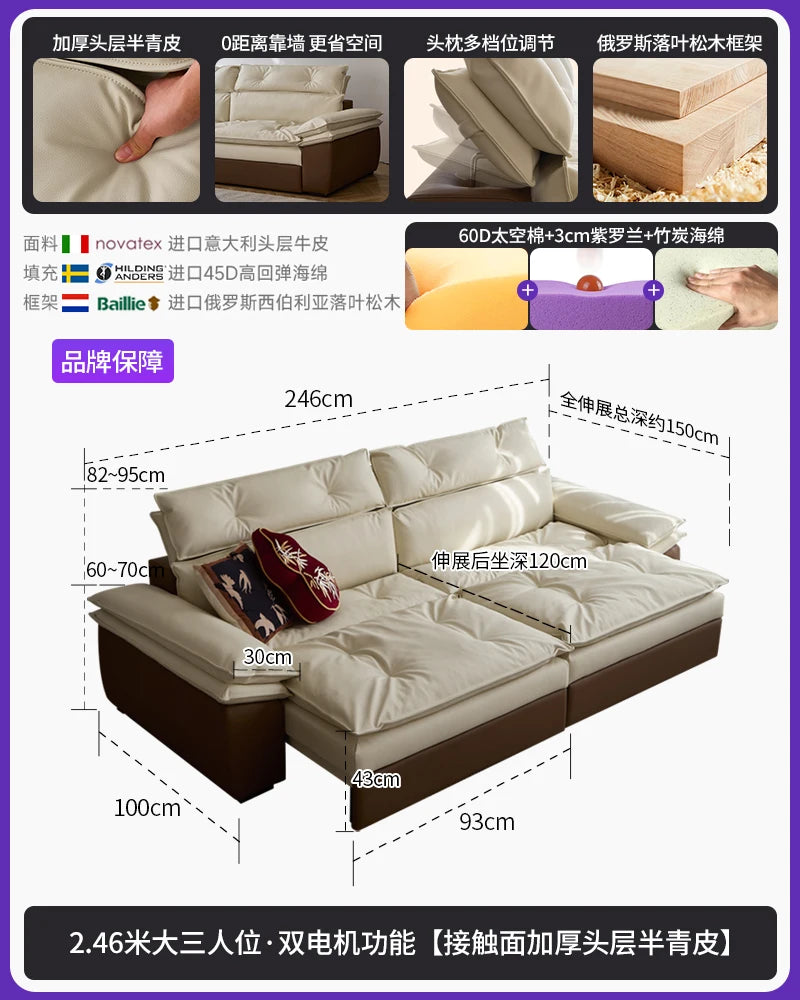Minimalist L-Shaped Sofa With Multifunctional Design — Cream White | KIMLUD