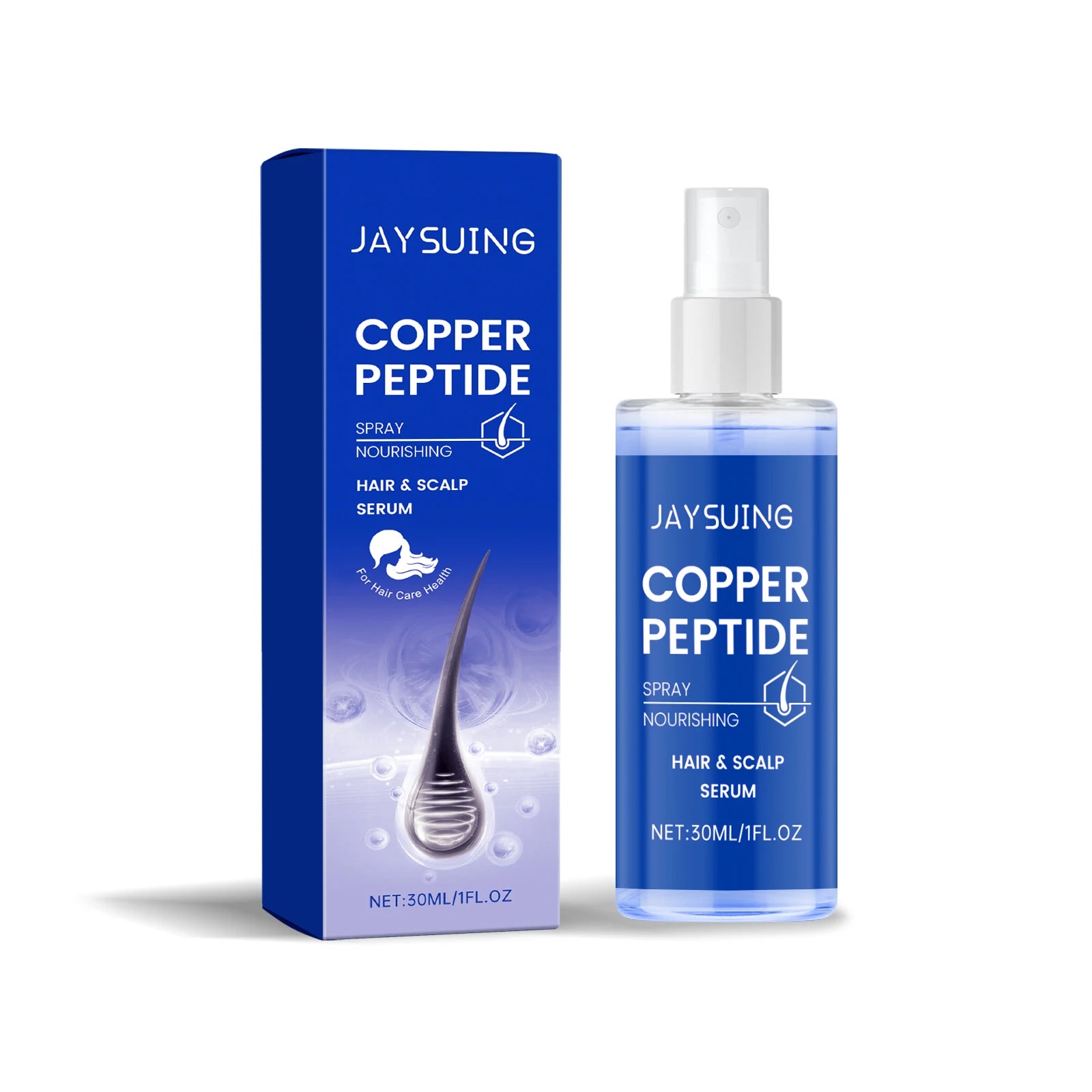 Copper-Peptide Hair Care Set — Shampoo Serum Spray Oil For Scalp Nourishment — Cobalt Blue | KIMLUD