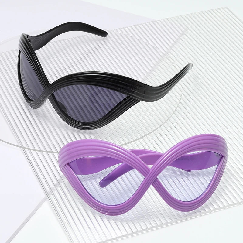 Cat-Eye Sunglasses Plastic Frame Travel Sun Protection — Black | KIMLUD