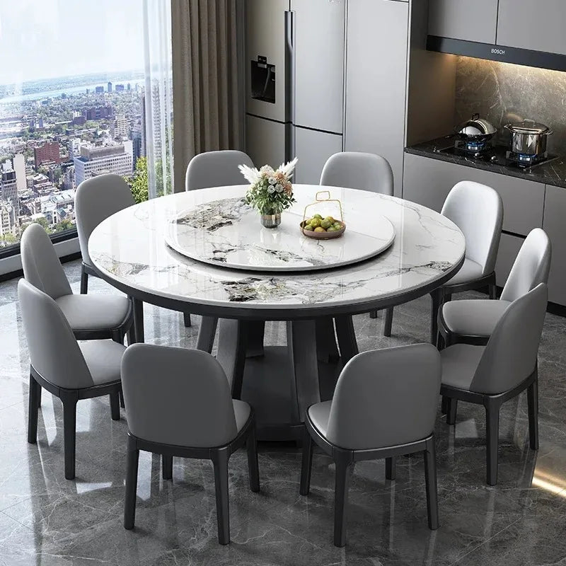 Marble Round Dining Table Pedestal Base — White | KIMLUD