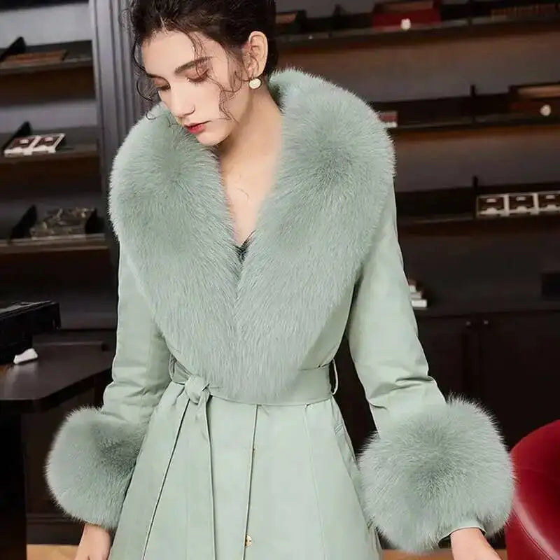Real Fox Fur Collar Cuffs Set For Women Men Winter Neck Warmer Furry Scarf Fluffy Pelt Fur Shawl Coat Overcoat Fashion Accessory
