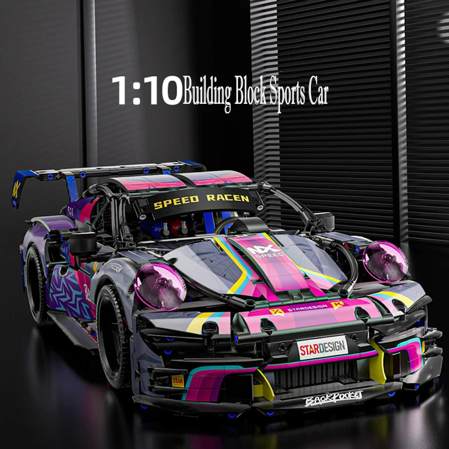 1700pcs RSR Racing Car Building Blocks Set, Technical Model Sports Car Toy DIY Collector's Gift for Adults/Teens/Kids/Boys/Girls